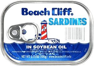 1 can, drained (96 g) Small Size Sardines in Soybean Oil