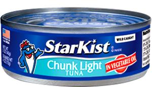 1 Can Tuna, Light, Canned In Oil