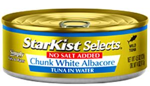 1 Can Tuna, White, In Water, No Added Salt