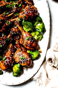 1 Chicken Drumstick With Sauce Chicken or Turkey Teriyaki (Chicken or Turkey with Soy-Based Sauce)