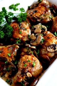 1 Chicken Leg With Sauce Chicken or Turkey with (Mushroom) Soup (Mixture)