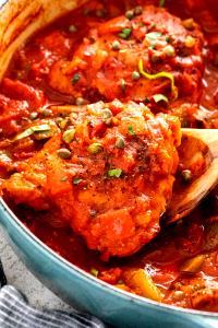 1 Chicken Thigh With Sauce Chicken or Turkey Cacciatore