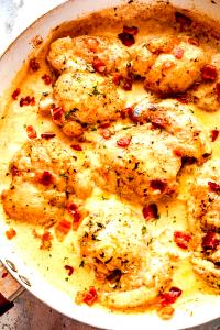 1 Chicken Thigh With Sauce Chicken or Turkey with Cream Sauce (Mixture)
