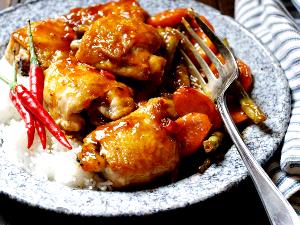 1 Chicken Thigh With Sauce Sweet and Sour Chicken or Turkey