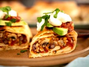 1 Chimichanga Meatless Chimichanga with Beans, Cheese, Lettuce and Tomato