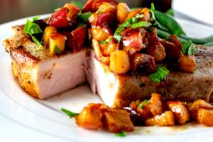 1 chop Bone-in Pork Chop with Honey Apple Chutney