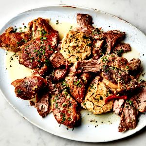 1 Chop Pork Top Loin, Braised, Slf