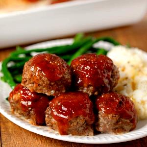 1 Cocktail Meatball Meat Loaf Made with Beef and Pork
