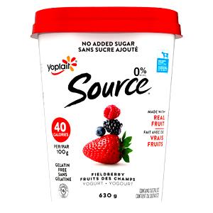 1 container (100 g) Source 0% Yogurt - Raspberry