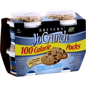 1 container (106 g) 100 Calorie Yogurt - Vanilla with Chocolate Chip Cookie Pieces