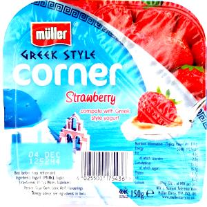 1 container (150 g) Corner Greek Style - Strawberry