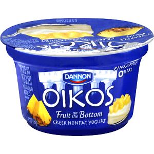 1 container (150 g) Oikos Fruit on The Bottom Nonfat Greek Yogurt - Pineapple