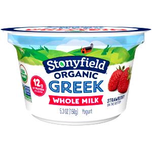 1 container (150 g) Organic Greek Whole Milk Yogurt - Strawberry