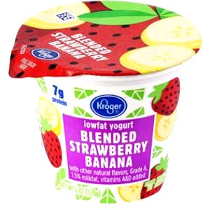 1 container (170 g) Blended Strawberry Banana Yogurt