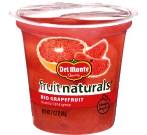1 container (198 g) Fruit Naturals Red Grapefruit in Extra Light Syrup (Container)