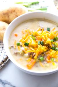 1 container (207 g) Cheeseburger Soup