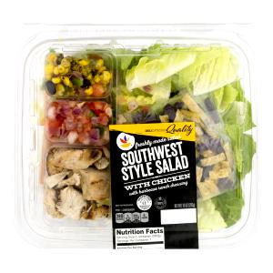 1 container (340 g) Southwest Style Salad with BBQ Seasoned White Meat Chicken (No Dressing)