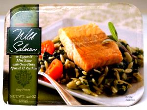 1 container (350 g) Wild Salmon in Yogurt & Mint Sauce with Orzo Pasta, Spinach & Zucchini