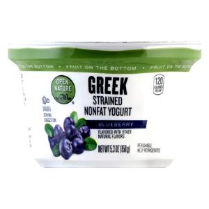 1 container (4 oz) All Natural Nonfat Greek Yogurt with Fruit On The Bottom - Blueberry