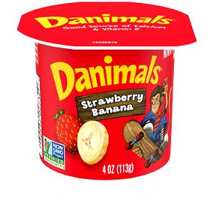 1 container (4 oz) Danimals Crush Cups Lowfat Yogurt - Strawberry Banana