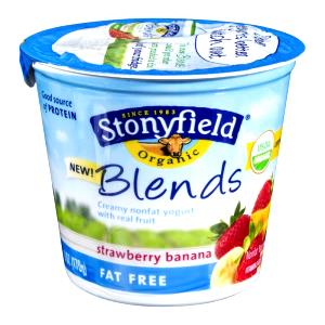 1 container (6 oz) Organic Blends Fat Free Strawberry Banana Yogurt