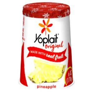 1 container (6 oz) Original 99% Fat Free Yogurt - Pineapple