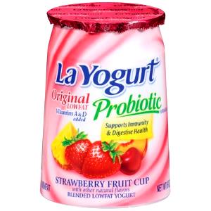 1 container (6 oz) Original Lowfat Blended Strawberry & Strawberry Fruit Cup Yogurt (Variety Pack)