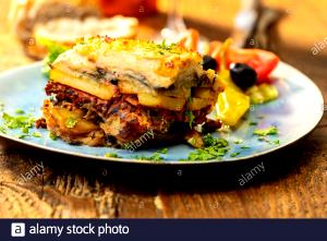 1 container Moussaka with Greek Salad (1200)