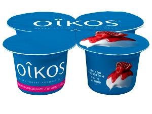 1 Container Oikos, Greek Yogurt, Single Serve, Fat Free Pomegranate