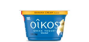 1 Container Oikos, Greek Yogurt, Single Serve, Traditional Banana Cream