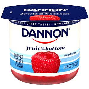 1 Container Yogurt, Fruit On The Bottom, Raspberry