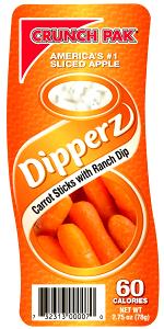 1 continer (2.75 oz) Dipperz Carrot Sticks with Ranch Dip