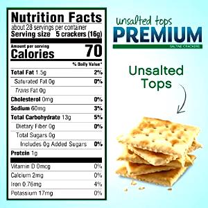 1 Cracker Saltines Crackers (Unsalted Tops, Includes Oyster, Soda, Soup)