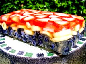 1 Cubic Inch and Nuts Vegetable Gelatin Dessert with Fruit