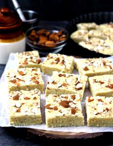 1 Cubic Inch Barfi or Burfi Indian Dessert (Made From Milk or Cream or Ricotta Cheese)