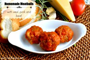 1 Cubic Inch Beef, Veal and Pork Meatballs