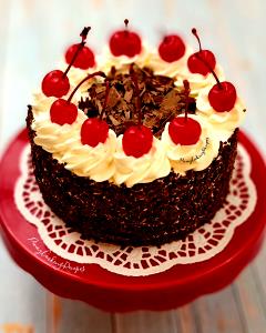 1 Cubic Inch Black Forest (Chocolate-Cherry) Cake