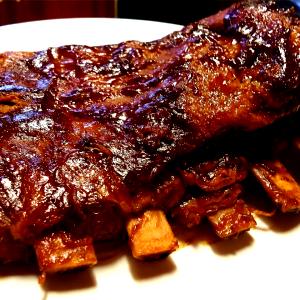 1 Cubic Inch Boneless Barbecued Pork Spareribs with Sauce (Lean and Fat Eaten)