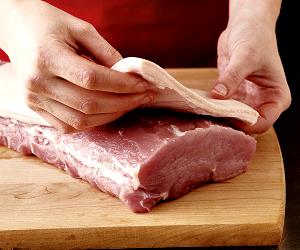1 Cubic Inch Boneless, Fat Removed Loin Pork Roast (Lean Only Eaten)