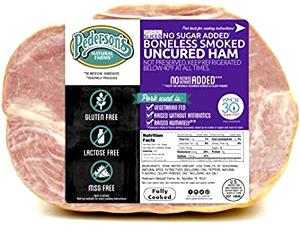 1 Cubic Inch Boneless, Fat Removed Smoked or Cured Ham (Lean Only Eaten, Canned)