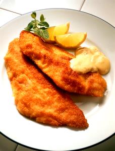 1 Cubic Inch Boneless Fried Floured or Breaded Haddock