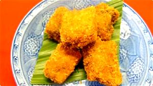 1 Cubic Inch Boneless Fried Floured or Breaded Tuna