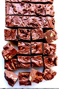 1 Cubic Inch Chocolate Coated Chocolate Fudge