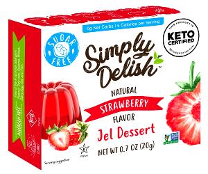1 Cubic Inch Diet Gelatin Dessert with Fruit and Whipped Topping (Sweetened with Low Calorie Sweetener)