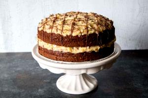 1 Cubic Inch German Chocolate Cake with Icing and Filling