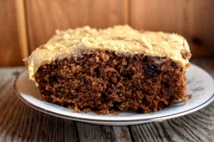 1 Cubic Inch Raisin-Nut Cake (with Icing)