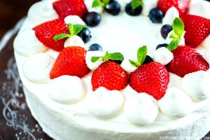1 Cubic Inch Shortcake Sponge with Whipped Cream and Fruit