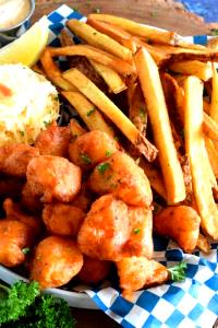 1 Cubic Inch, With Bone (yield After Bone Removed) Baked Breaded or Battered Fish