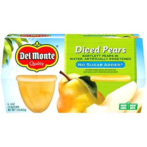 1 cup (108 g) Diced Pears (No Sugar Added)