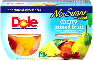 1 cup (113 g) Cherry Mixed Fruit No Sugar Added